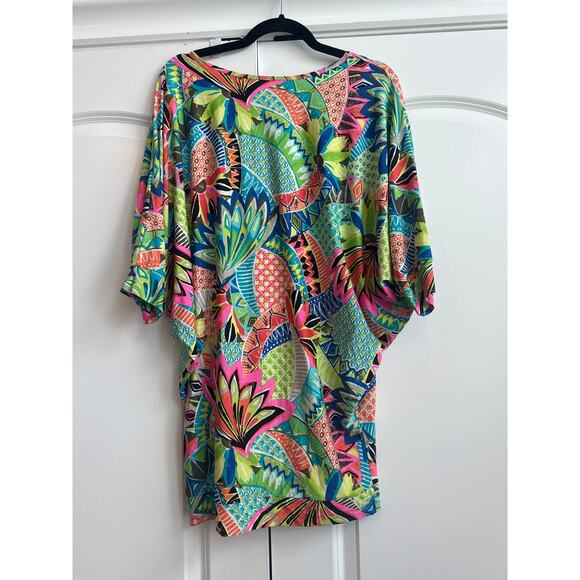 Trina Turk Recreation Bright Multicolor Tropical Swim Cover - Picture 8 of 8